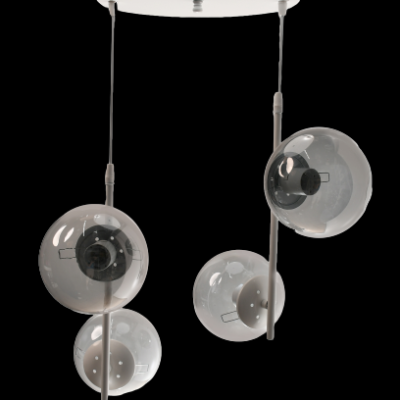 Alternative view of Φωτιστικό Τετράφωτο Γυάλινο Λευκό Με Φουμέ Μπάλες 4xΕ27 Ντουί 4274-W