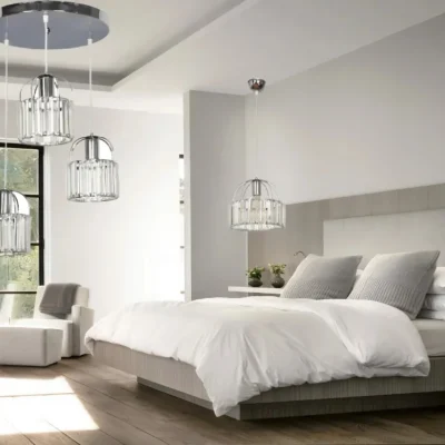 Alternative view of Φωτιστικό Μονόφωτο Σιδερένιο Χρώμιο Με Κρύσταλλα Ε27 Ντουί 2360-1