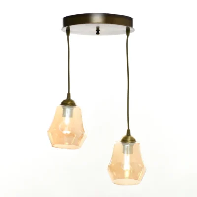 Alternative view of Φωτιστικό Δίφωτο Γυάλινο Με Μελί Γυαλί 2x E27 Ντουί 4310-2