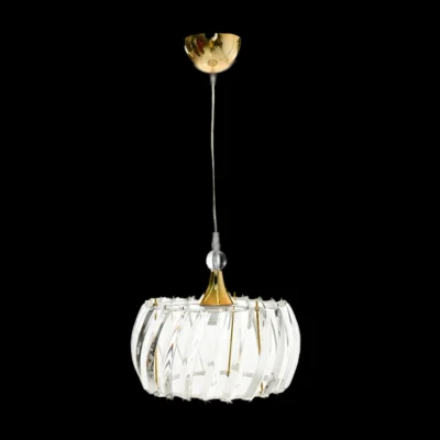 Alternative view of Μονόφωτο Κρυσταλλένιο Χρυσό Φωτιστικό Κρεμαστό Ε27 Ντουί 010-025G