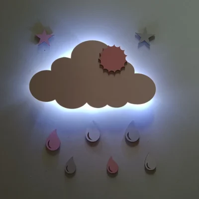 Alternative view of Παιδικό Φωτιστικό Επίτοιχο Με Μπαταρία Ηλιόλουφο Σύννεφο 40167