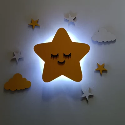 Alternative view of Παιδικό Φωτιστικό Επίτοιχο Με Μπαταρία Χαμογελαστό αστέρι 40168