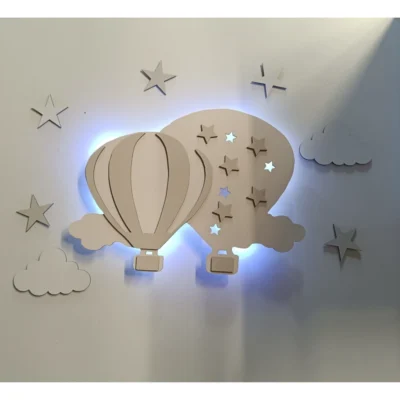 Alternative view of Παιδικό Φωτιστικό αλεξίπτωτο Επίτοιχο Μπαταρίας 2Α 401611-B