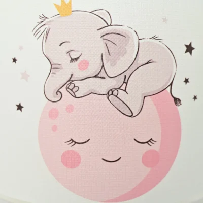 Alternative view of Κρεμαστό Φωτιστικό Σε Λευκό και Ροζ, Διακοσμημένο με Ελέφαντα και Αστέρι για Παιδικό δωμάτιο