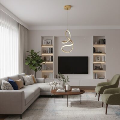 Alternative view of Φωτιστικό Κρεμαστό LED Χρυσό Τριών Χρωμάτων 3000k-4000k-6000k