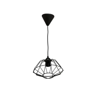 Κρεμαστό Φωτιστικό Μονόφωτο Σιδερένιο Μαύρο 1-2-Β