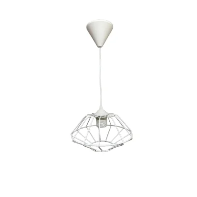 Κρεμαστό Φωτιστικό Μονόφωτο Σιδερένιο Λευκό 1-2-W