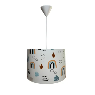 Κρεμαστό Φωτιστικό Παιδικού Δωματίου Υφασμάτινο Με Ουράνιο Τόξο Και Με Φύλλα