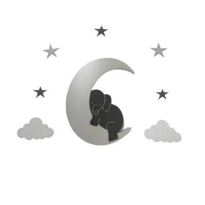 Παιδικό Φωτιστικό Επίτοιχο Με Μπαταρία Νυσταγμένος Ελέφαντας P-E-9