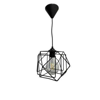 Κρεμαστό Φωτιστικό Μονόφωτο Σιδερένιο Μαύρο TY-01