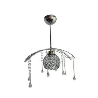 Μονόφωτο Κρυσταλλένιο Χρώμιο Φωτιστικό Κρεμαστό Ε27 Ντουί TY-06