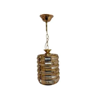 Μονόφωτο Με Μελη Γυαλι Χρυσό Φωτιστικό Κρεμαστό Ε27 Ντουί 0150-1G