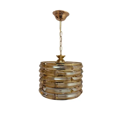 Μονόφωτο Με Μελη Γυαλι Χρυσό Φωτιστικό Κρεμαστό Ε27 Ντουί 0250-3G