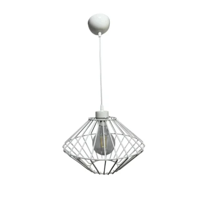 Κρεμαστό Φωτιστικό Μονόφωτο Σιδερένιο Λευκό 2190-W